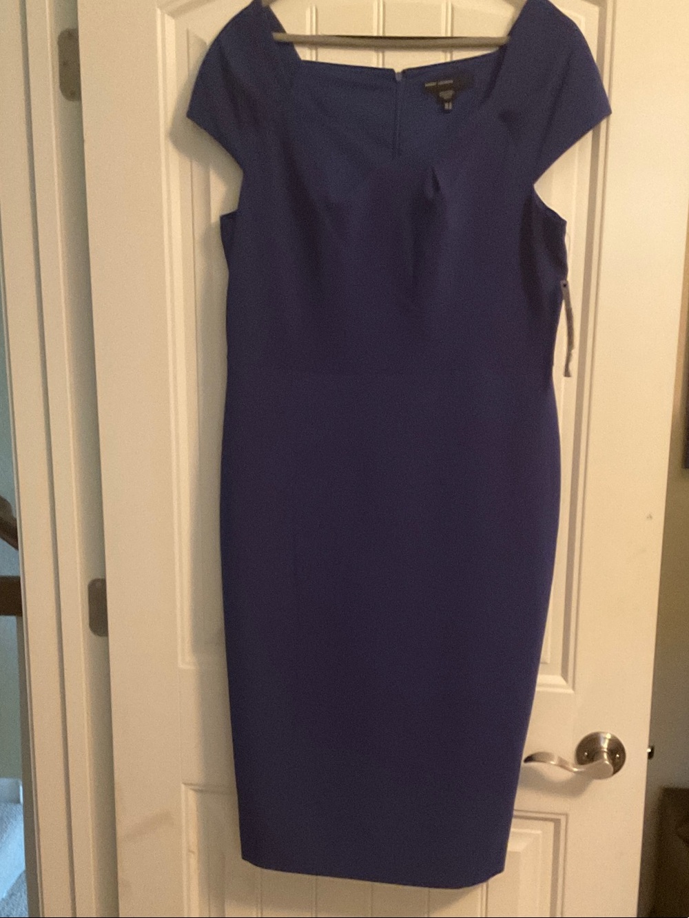 Maggy London Royal Blue Cap-Sleeve Midi Sheath Dress